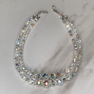 Vintage Double Crystal Necklace